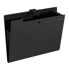 Папка 5 отделений Berlingo "Your Way", А4, 600мкм, на кнопке, черная