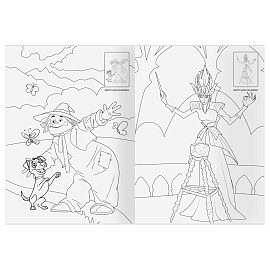 Раскраска с наклейками А4, 8стр., ТРИ СОВЫ "Волшебник Изумрудного города