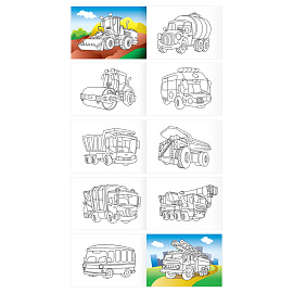 Раскраска А5, 10 стр. ТРИ СОВЫ "Автомобили", горизонтальные