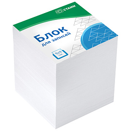 Блок для записей на склейке СТАММ "Имидж", 9*9*9см, белый фото Блок для записей на склейке СТАММ "Имидж", 9*9*9см, белый