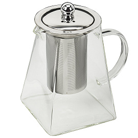 Чайник заварочный 950 мл, жаропрочное стекло, металлическая колба-заварник, DASWERK (ДАСВЕРК), 608647
