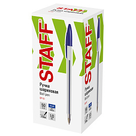 Ручка шариковая STAFF "Basic BP-01", письмо 750 метров, СИНЯЯ, длина корпуса 14 см, линия письма 0,5 мм, 141672 фото Ручка шариковая STAFF "Basic BP-01", письмо 750 метров, СИНЯЯ, длина корпуса 14 см, линия письма 0,5 мм, 141672