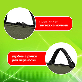 Папка на молнии с ручками STAFF EVERYDAY, А4, полиэстер, хаки, 270737