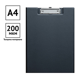 Папка-планшет с зажимом OfficeSpace А4, ПВХ, черный фото Папка-планшет с зажимом OfficeSpace А4, ПВХ, черный