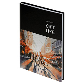 Скетчбук 100л., А5 BG "City life", 7БЦ, глянцевая ламинация, 100г/м2