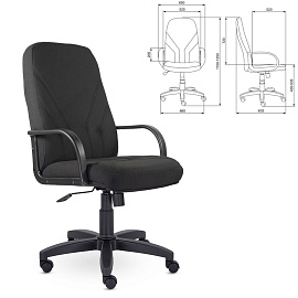 Кресло офисное "Менеджер", ткань, монолитный каркас, черное С-11, В-14 фото Кресло офисное "Менеджер", ткань, монолитный каркас, черное С-11, В-14
