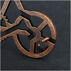 Головоломка металлическая большая ТРИ СОВЫ "Велосипед", 3 уровень сложности