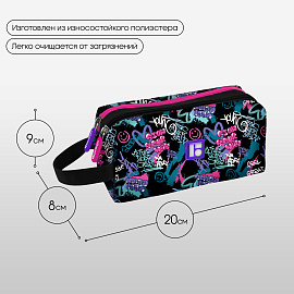 Пенал 2 отделения, 200*80*90 Berlingo "Find your way", полиэстер