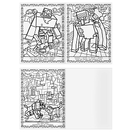 Суперраскраска А4, 40 стр., ТРИ СОВЫ "В стиле Minecraft