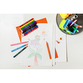 Карандаши цветные BIC Kids Evolution 12 карандашей 12 цветов трёхгранные (утолщённые)