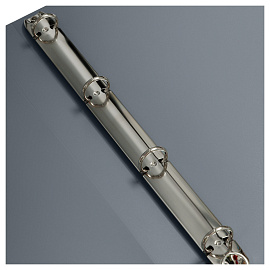 Папка на 4 кольцах СТАММ А4, 25мм, 500мкм, пластик, серая