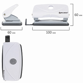 Дырокол BRAUBERG "Original", до 10 листов, белый, 227786 фото Дырокол BRAUBERG "Original", до 10 листов, белый, 227786