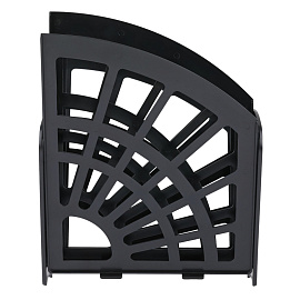 Лоток для бумаг веерный СТАММ "Эконом", 4-х секционный, черный