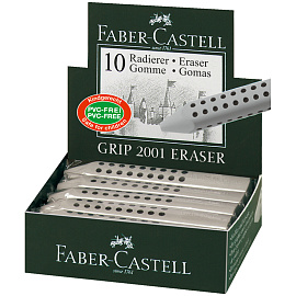 Ластик Faber-Castell "Grip 2001", трехгранный, серый, 90*15*15мм фото Ластик Faber-Castell "Grip 2001", трехгранный, серый, 90*15*15мм