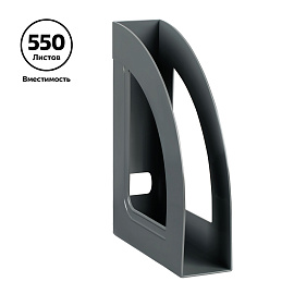 Лоток для бумаг вертикальный СТАММ "Респект", серый, ширина 70мм фото Лоток для бумаг вертикальный СТАММ "Респект", серый, ширина 70мм