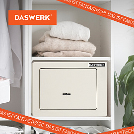 Сейф мебельный DASWERK SC-170KL (170х230х170 мм), ключевой замок, бежевый, 291339