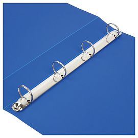 Папка на 4 кольцах СТАММ А4, 40мм, 500мкм, пластик, синяя