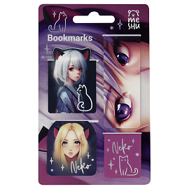 Закладки магнитные для книг, 4шт., MESHU "Neko фото Закладки магнитные для книг, 4шт., MESHU "Neko