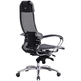 Кресло для руководителя Метта Samurai эргономичное чёрное (сетка, алюминий)
