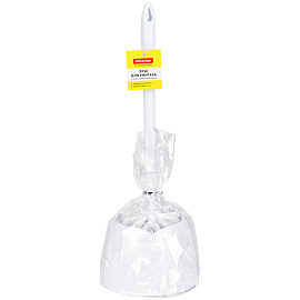 Ерш для унитаза OfficeClean, с подставкой, пластик, белый фото Ерш для унитаза OfficeClean, с подставкой, пластик, белый