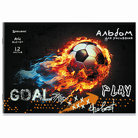 Альбом для рисования А4, 12 листов, скоба, обложка картон, BRAUBERG, 203х288 мм, "МИКС-1", 107101