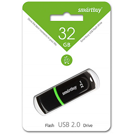 Флеш-диск 32 GB, SMARTBUY Paean, USB 2.0, черный, SB32GBPN-K