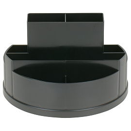 Настольная подставка СТАММ "Сити", пластиковая, вращающаяся, черная фото Настольная подставка СТАММ "Сити", пластиковая, вращающаяся, черная