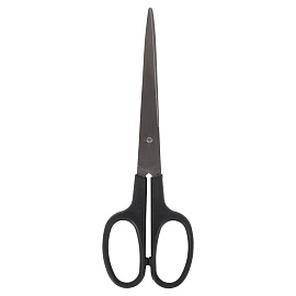 Ножницы BRAUBERG "Standard" 180 мм, черные, классической формы, 2-х сторонняя заточка, 237096