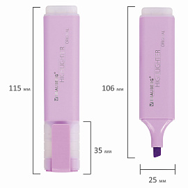 Текстовыделитель BRAUBERG "ORIGINAL PASTEL", ЛАВАНДОВЫЙ, линия 1-5 мм, 151695