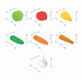 Набор игрушечный "Овощи", пластиковый, 7 предметов, НОРДПЛАСТ, 434