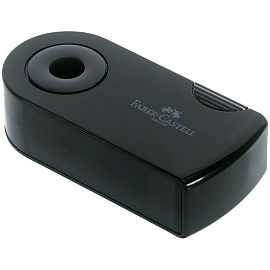 Точилка Faber-Castell Sleeve двойная с контейнером черная фото Точилка Faber-Castell Sleeve двойная с контейнером черная