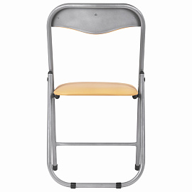 Стул складной для дома и офиса РС04, серебристый каркас, кожзам песочный фото Стул складной для дома и офиса РС04, серебристый каркас, кожзам песочный