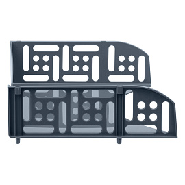 Лоток для бумаг горизонтальный СТАММ "Field", широкая загрузка, серый фото Лоток для бумаг горизонтальный СТАММ "Field", широкая загрузка, серый