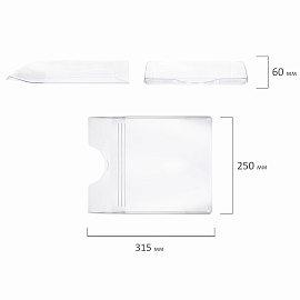 Лоток горизонтальный для бумаг "Дельта", А4 (315х250х60 мм), прозрачный, ЛТГ-30463