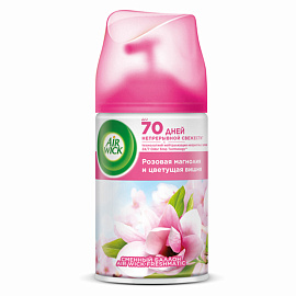 Баллон сменный для автоматического освежителя Air Wick Розовая магнолия и цветущая вишня 250 мл