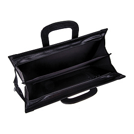 Портфель OfficeSpace "Irena", кожзам, черный, 2 отделения, молния, задвиг. ручки фото Портфель OfficeSpace "Irena", кожзам, черный, 2 отделения, молния, задвиг. ручки