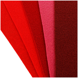 Фетр ArtSpace, А4, 5л., 5цв., 2мм, оттенки красного