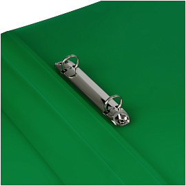 Папка на 2 кольцах СТАММ "Кристалл" А4, 40мм, 700мкм, пластик, зеленая