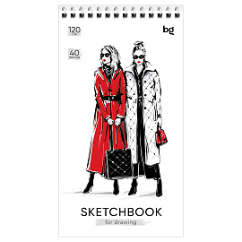 Скетчбук 40л.,105*195, BG "Fashion", на гребне, 120г/м2 фото Скетчбук 40л.,105*195, BG "Fashion", на гребне, 120г/м2