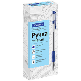 Ручка гелевая OfficeSpace синяя, 0,5мм, грип фото Ручка гелевая OfficeSpace синяя, 0,5мм, грип