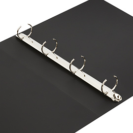 Папка на 4 кольцах СТАММ А4, 40мм, 500мкм, пластик, черная