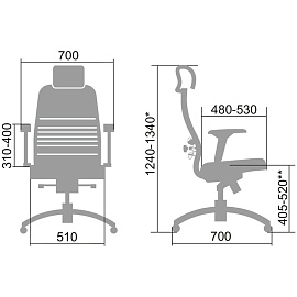 Кресло офисное МЕТТА "SAMURAI" Black Edition, сверхпрочная сетка, регулируемое, черное