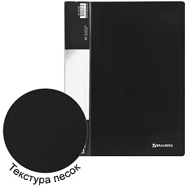 Папка 10 вкладышей BRAUBERG стандарт, черная, 0,6 мм, 221592