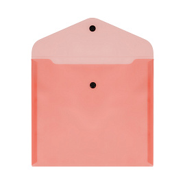 Папка-конверт на кнопке СТАММ А5+, 150мкм, пластик, прозрачная, красная