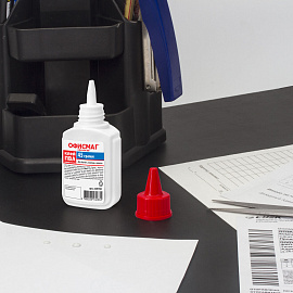 Клей ПВА ОФИСМАГ (бумага, картон, дерево), 45 г, РОССИЯ, 225760