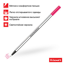 Ручка капиллярная Luxor "Fine Writer 045" розовая, 0,8мм фото Ручка капиллярная Luxor "Fine Writer 045" розовая, 0,8мм