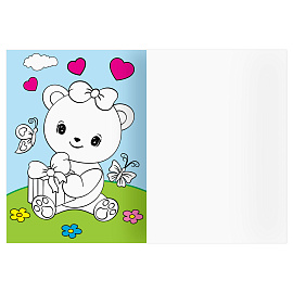 Раскраска с цв. фоном А4, 16 стр., ТРИ СОВЫ "Животные в стиле kawaii