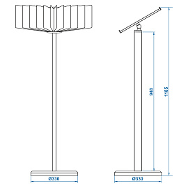 Демосистема напольная OfficeSpace с 10 черными панелями