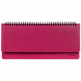 Планинг настольный недатированный (305x140 мм) BRAUBERG "Rainbow", кожзам, 60 л., розовый, 111699