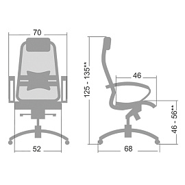 Кресло для руководителя Метта Samurai S-1.04 серое (сетка, металл) фото Кресло для руководителя Метта Samurai S-1.04 серое (сетка, металл)